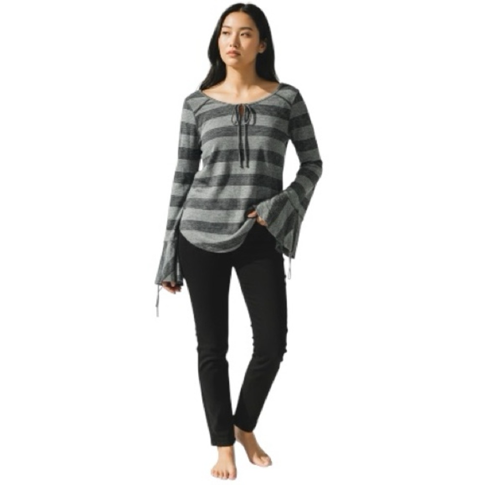 WE THE FREE PEOPLE woman's size medium M bell sleeve boho striped top shirt